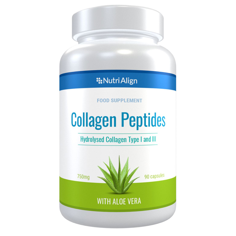 Collagen Peptides 750mg Capsules with Aloe Vera Leaf